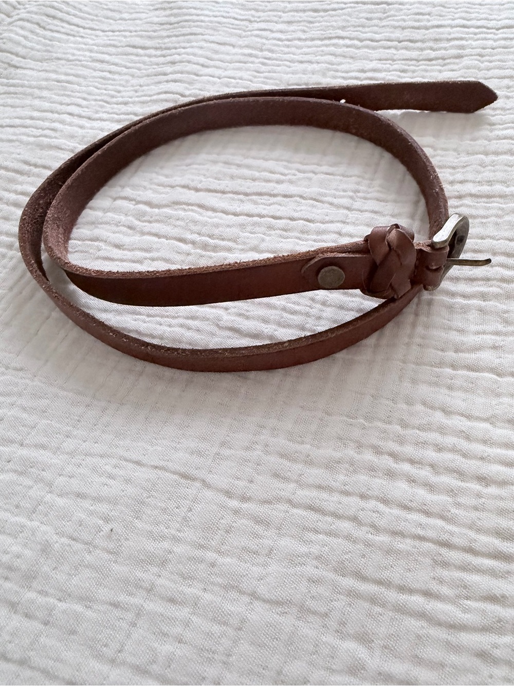 BDG Brown Leather Braided Detail Belt